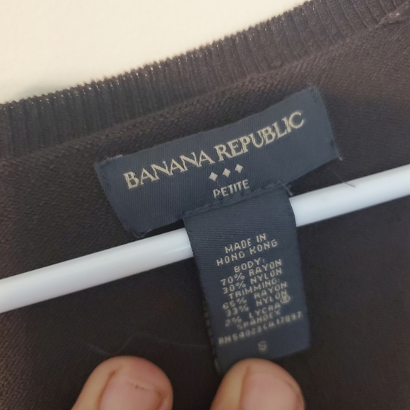 Womens Banana Republic Brown Button Down Shirt Sz Petite Small - Picture 2 of 4